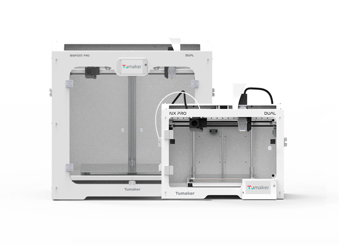 Impresoras 3D Tumaker de doble cabezal, uno de extrusión directa y otro de pellets