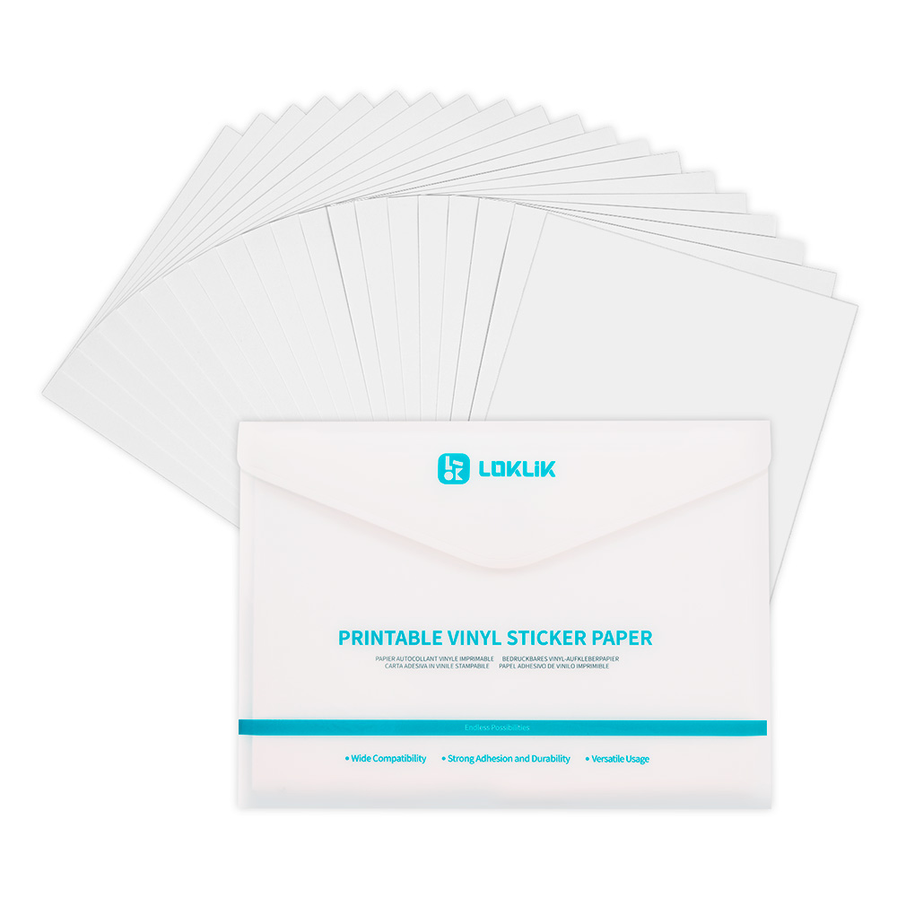 LOKLiK - Papel de vinilo adhesivo imprimible mate LOKLiK - Papel de vinilo adhesivo imprimible mate