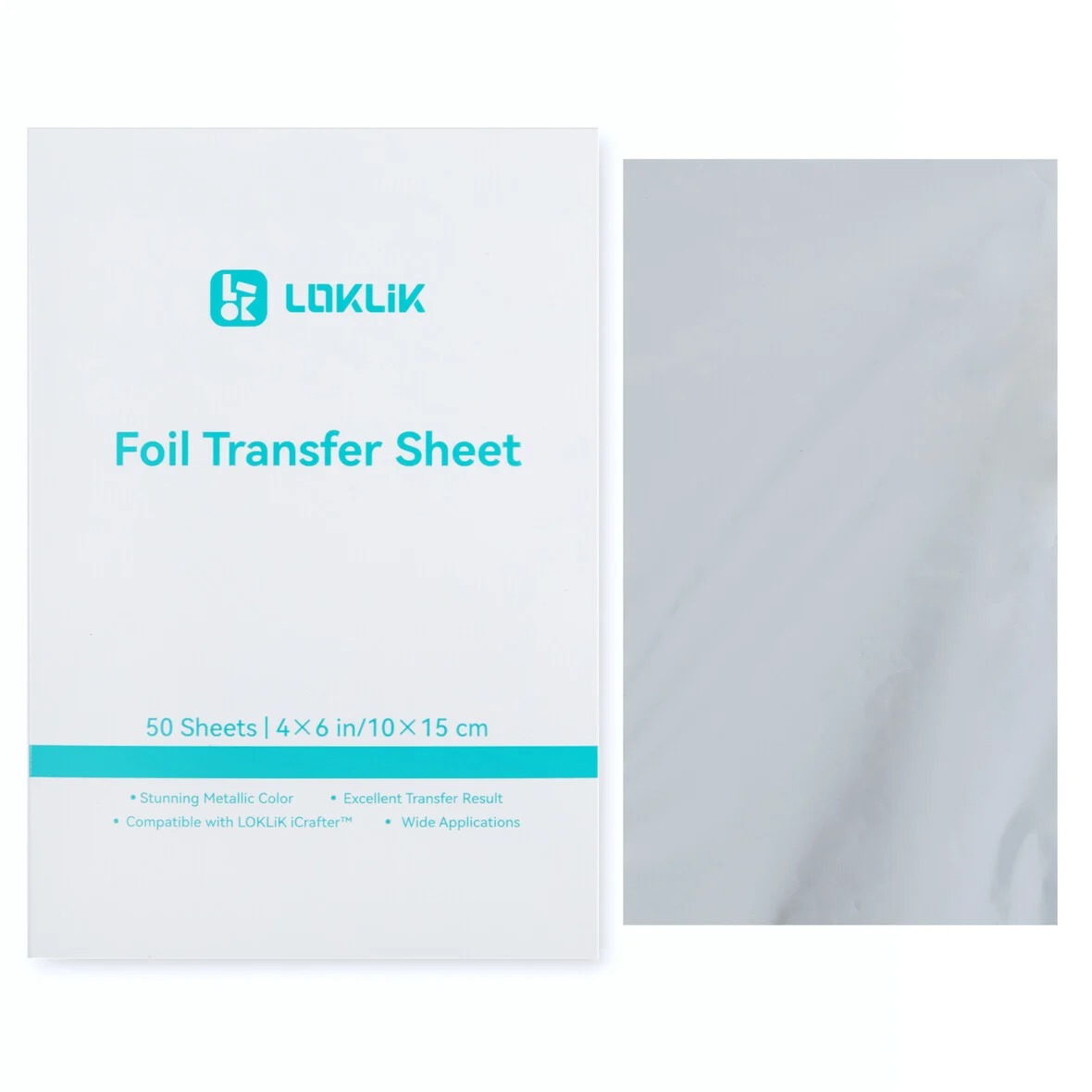 Hojas de transferencia LOKLiK - Plata - Paquete de 50 Hojas de transferencia LOKLiK - Plata - Paquete de 50
