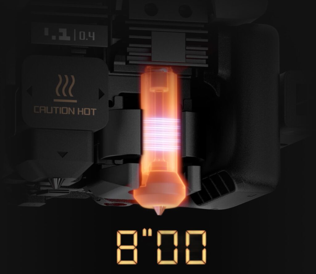 H2C: Calentamiento del hotend en 8 s